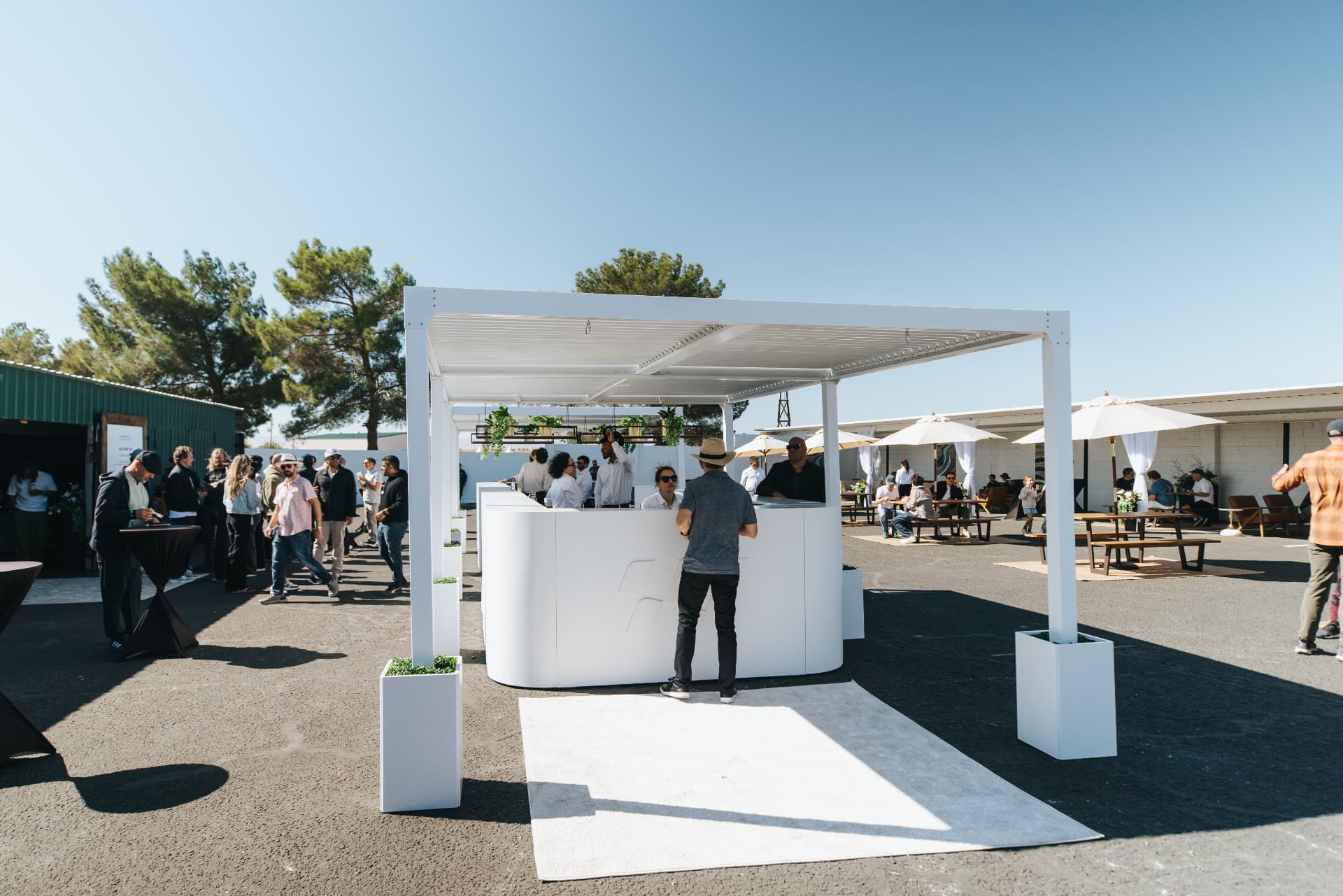 Outdoor bar activation at a motorsport event