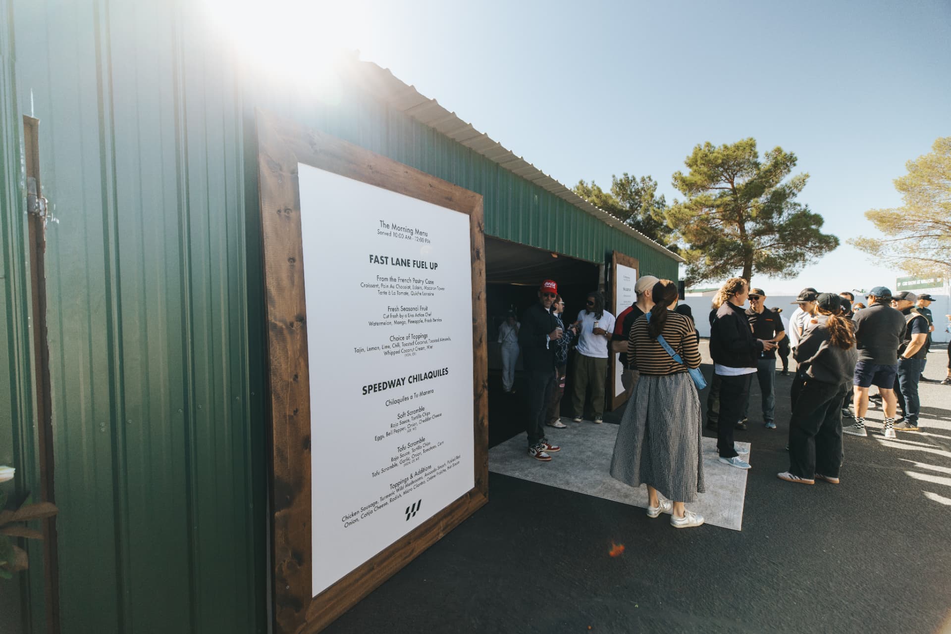 Guests queuing at the morning menu activation