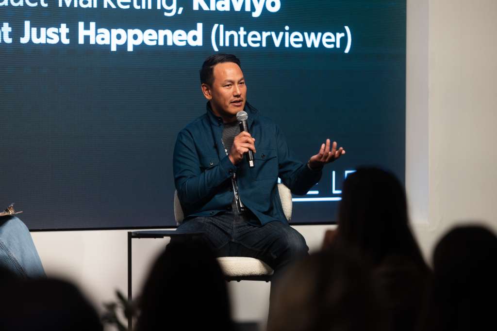 Speaker on stage during a forum session talk