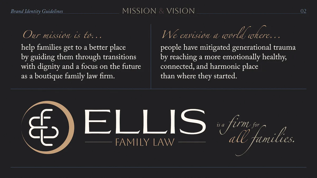 Ellis Law mission and vision board